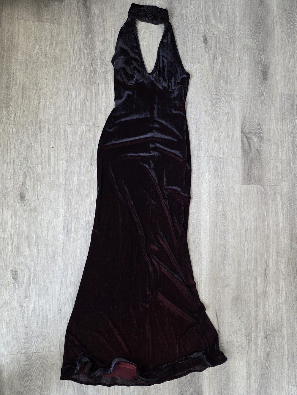Lip Service Vintage stretch velvet halter maxi dress M